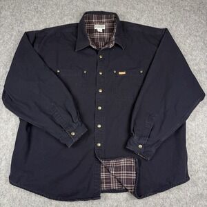 Carhartt Navy Blue Flannel Lined Canvas Shirt Jacket Shacket S96MDT Mens 3XL